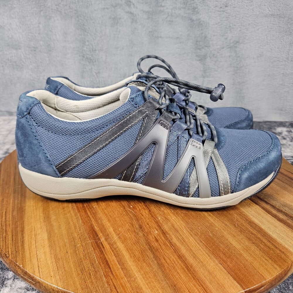 Dansko Henriette Shoes Women's 37 / US 6.5-7 Blue Leather Comfort Sneakers